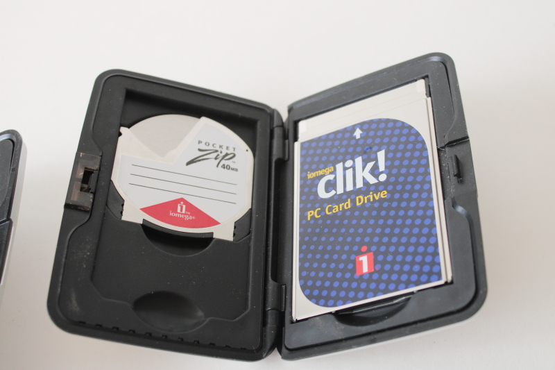 photo of vintage PC computer Iomega Clik! card drives & storage disc lot 40 MB Pocket Zip mini disks used #2